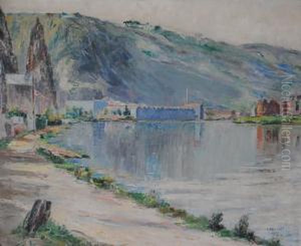 La Meuse A Anseremme Oil Painting by Pierre Thevenet