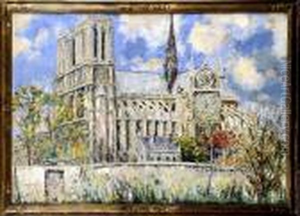 Notre Dame De Paris Oil Painting by Pierre Thevenet