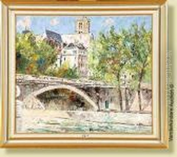 Le Pont Louis-philippe A Paris Oil Painting by Pierre Thevenet