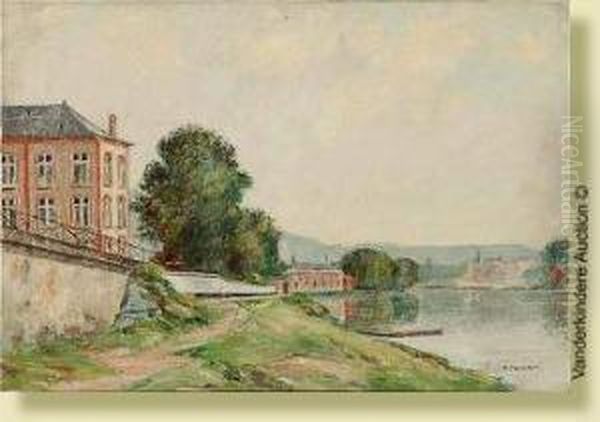 Bord De Meuse A Anseremme Oil Painting by Pierre Thevenet