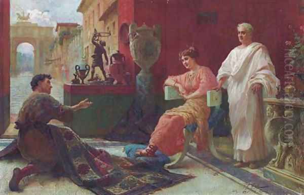 The Carpet Merchant 2 Oil Painting by Ettore Forti