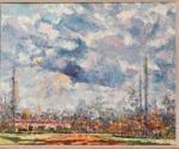 A View On Droogenbosch Near Brussel Oil Painting by Pierre Thevenet