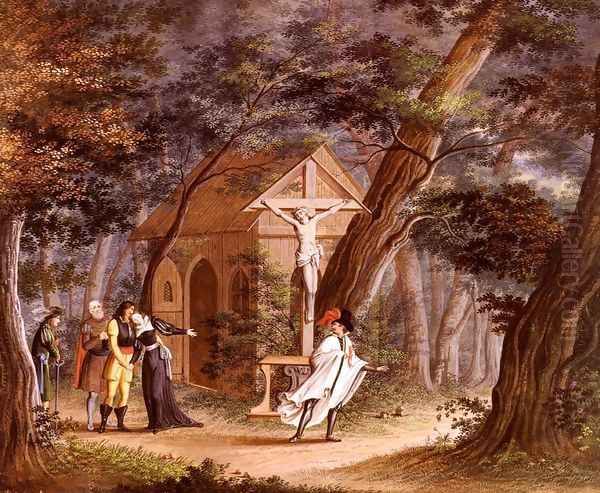 Ritter Seine Geliebte Verlassend (Knight Taking Leave Of A Loved One) Oil Painting by Carl Philipp Fohr