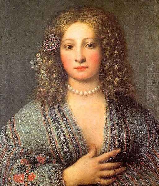 Portrait of a Courtesan 1665 Oil Painting by Girolamo Forabosco