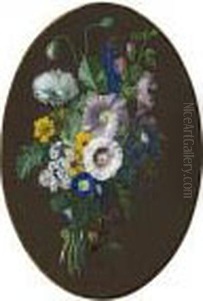 Bouquet De Fleurs Oil Painting by Augustin Alexandre Thierriat