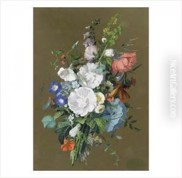 Bouquet De Fleurs Oil Painting by Augustin Alexandre Thierriat