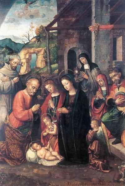 Nativity Oil Painting by Bernardino Fasolo