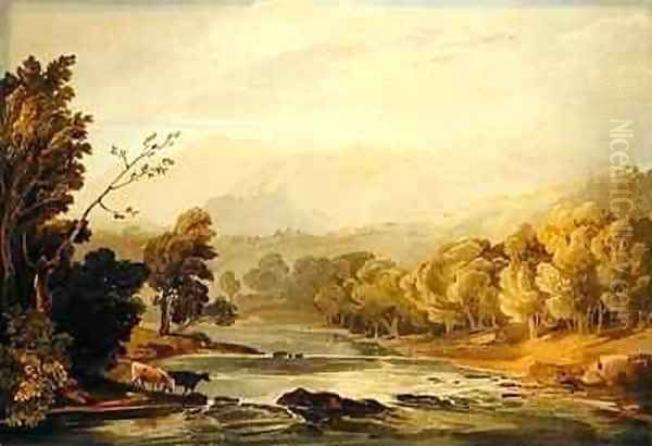 A View on the Brathay near Ambleside Oil Painting by Anthony Vandyke Copley Fielding