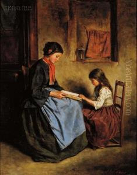 The French Lesson Oil Painting by James Crawford Thom