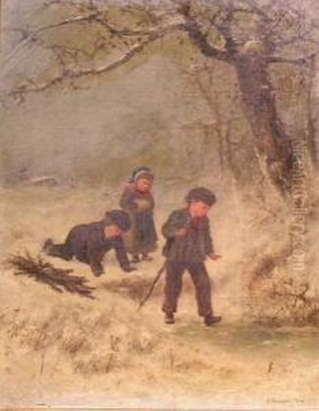 Winter Walk Oil Painting by James Crawford Thom