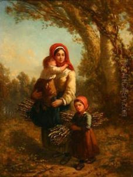 Woodgathering Oil Painting by James Crawford Thom