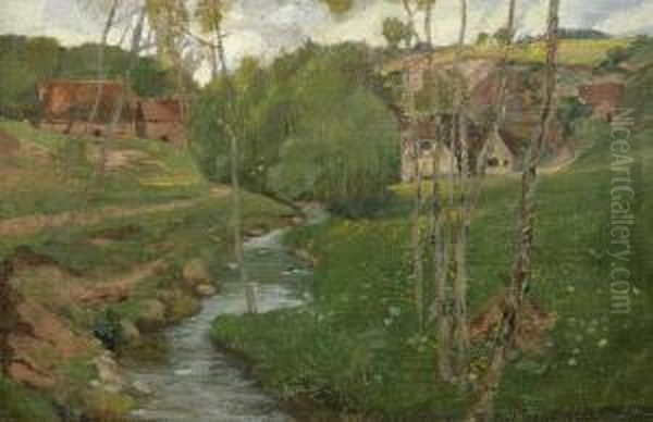 Dorflandschaft Oil Painting by Emil Thoma