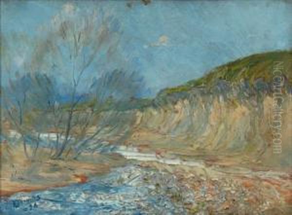 Impressionistic Riverbank Oil Painting by Thomas