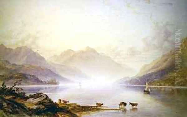 Loch Lomond at Dawn Oil Painting by Anthony Vandyke Copley Fielding