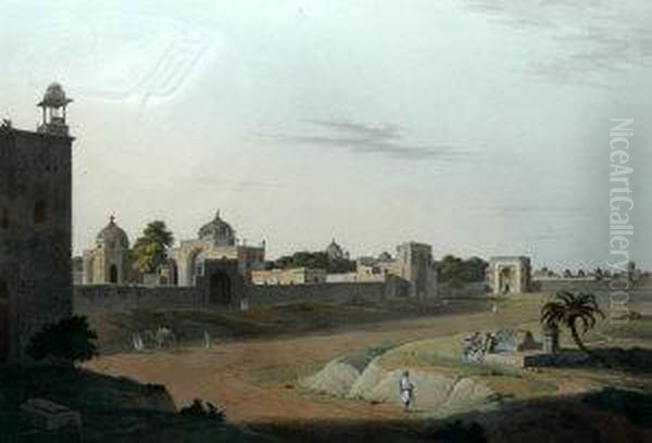 View At Delhi, Near The Mausoleum Of Humaioon Oil Painting by Thomas