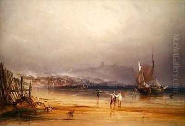 Scarborough Oil Painting by Anthony Vandyke Copley Fielding