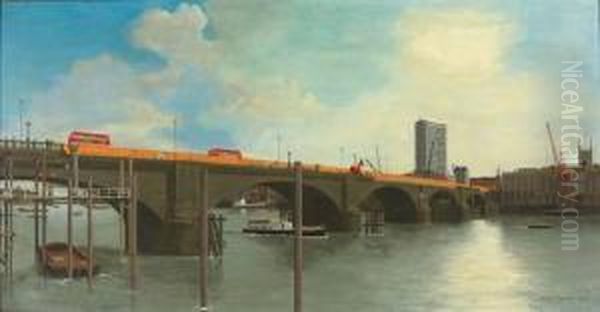 The Dismantling Of London Bridge, 1968 Oil Painting by Thomas