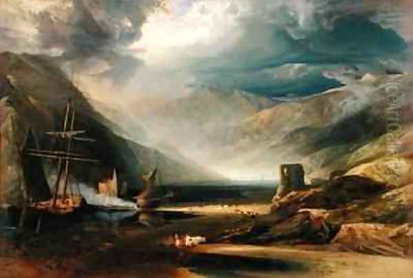 A Storm Passing Off on the Coast of Merionethshire Oil Painting by Anthony Vandyke Copley Fielding