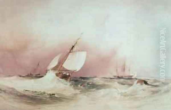 Seascape off the South Coast Oil Painting by Anthony Vandyke Copley Fielding