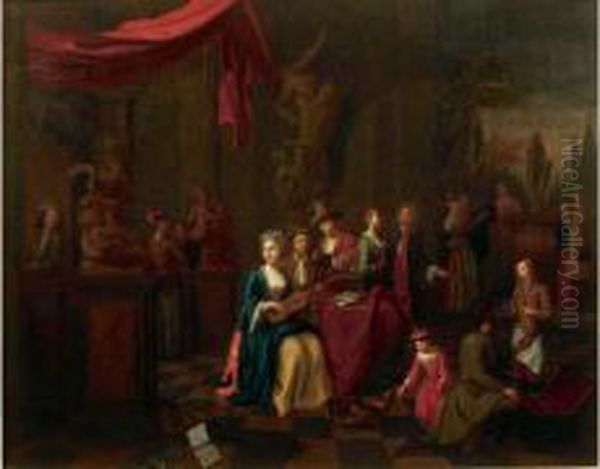 Fete Musicale Dans Un Palais Oil Painting by Gerard Thomas