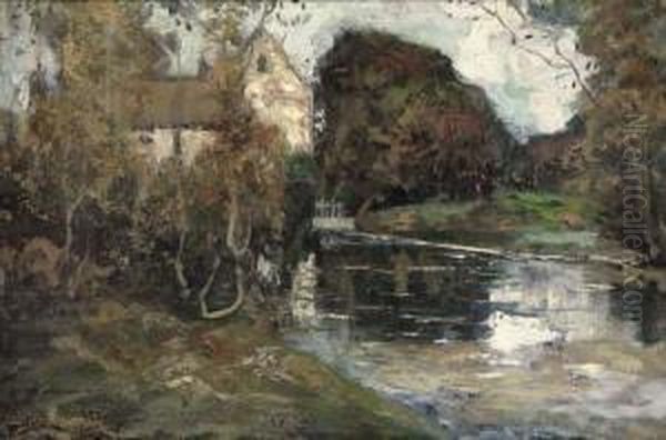 The Mill Pond Oil Painting by George Grosvenor Thomas