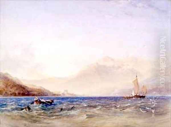 The Head of Loch Fyne with Dindarra Castle Oil Painting by Anthony Vandyke Copley Fielding