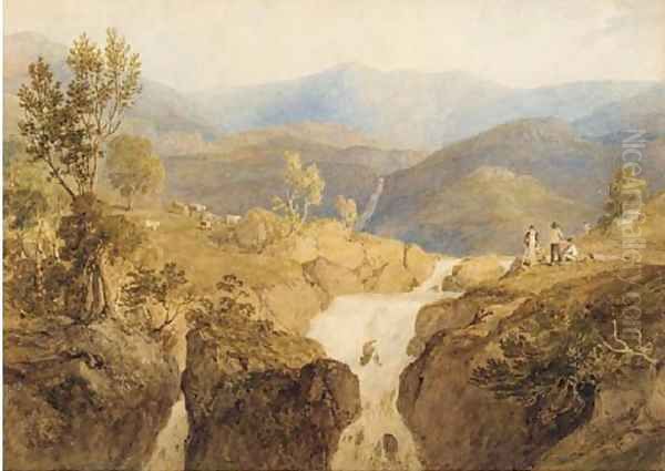 Coniston Beck, Lake District Oil Painting by Anthony Vandyke Copley Fielding