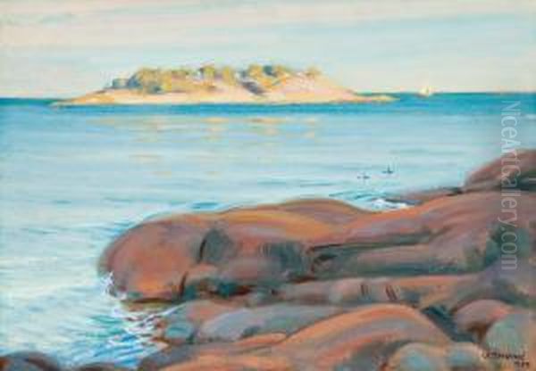 View From Archipelago Oil Painting by Verner Thome