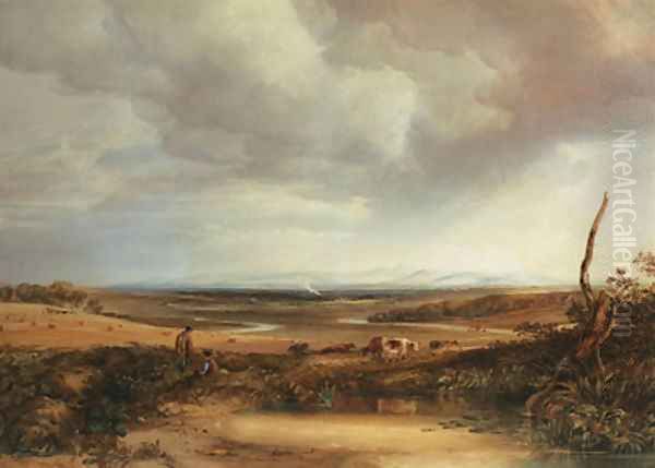 Distant view of the Cumberland Hills from Eskdale Oil Painting by Anthony Vandyke Copley Fielding