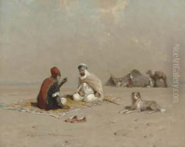 Respite In The Desert Oil Painting by Alfred Wordsworth Thompson