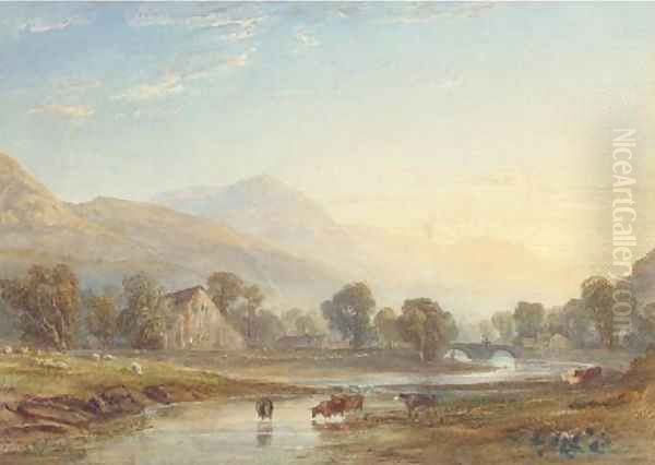 On the Glaslyn, North Wales Oil Painting by Anthony Vandyke Copley Fielding