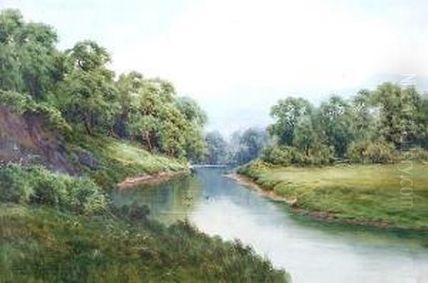 Peaceful Waters, Cocker Near Cockermouth Oil Painting by Edward H. Thompson