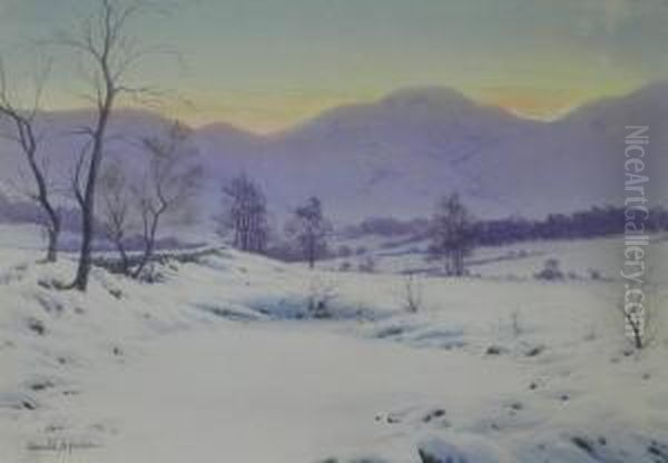 The Sun Has Closed The Winter's Day, In Glen Falloch Oil Painting by Edward Horace Thompson