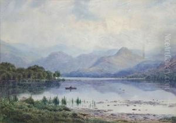 Peace, Bassenthwaite Lake And The Keswick Fells, From Bowness Point Oil Painting by Edward Horace Thompson