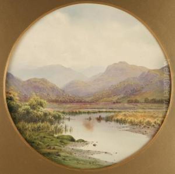 Donald A Paton A Lakeland Tarn Oil Painting by Edward Horace Thompson