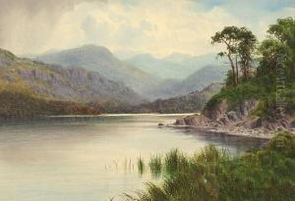 Derwentwater And The Jaws Of Borrowdale From Friars Crag Oil Painting by Edward Horace Thompson