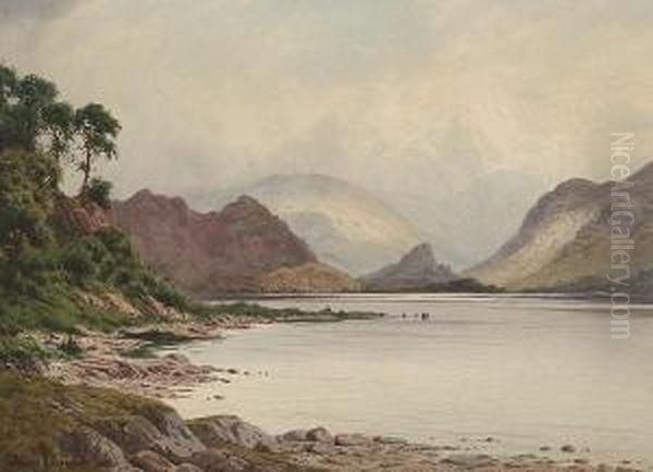 Derwentwater From Brandel How Bay Oil Painting by Edward Horace Thompson