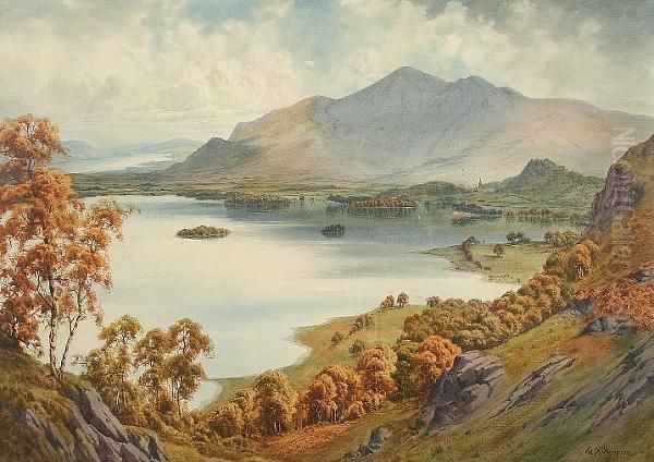 Derwentwater, Bass Lake And Skiddaw Oil Painting by Edward Horace Thompson