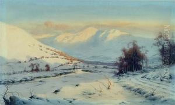 The Vale Of Keswick Near Threlkeld With Skiddaws Oil Painting by Edward Horace Thompson