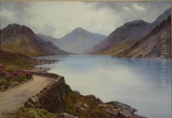 Wastwater And Great Gable Oil Painting by Edward Horace Thompson