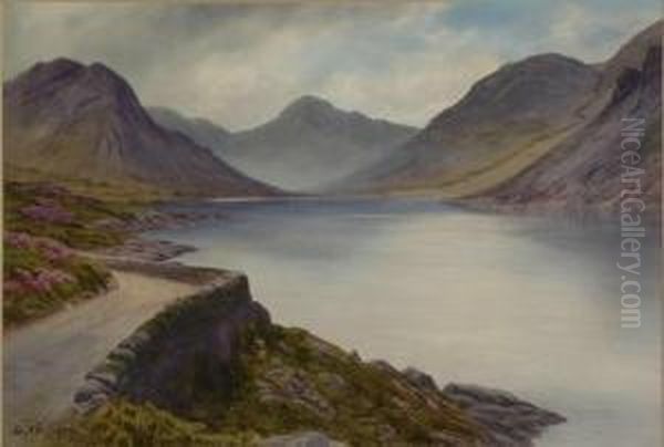 Wast Water And Great Gable Oil Painting by Edward Horace Thompson