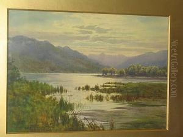 Eventide, Coniston Lake Oil Painting by Edward Horace Thompson