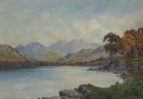 By The Loch Side Oil Painting by Edward Horace Thompson