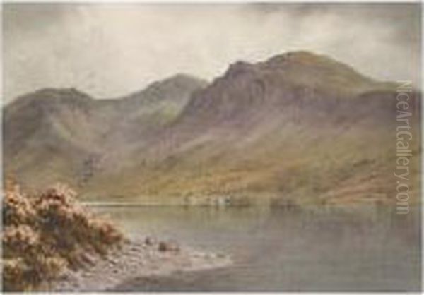 ````quietitude' Wastwater And Scafell Oil Painting by Edward Horace Thompson