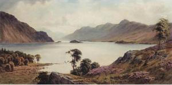 Evening Light, Loch Lomond Looking Into Glen Falloch; Loch Ailort Oil Painting by Edward Horace Thompson