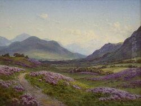 Heather In A Highland Glen Oil Painting by Edward Horace Thompson