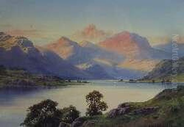 At The Head Of Loch Lomond Oil Painting by Edward Horace Thompson