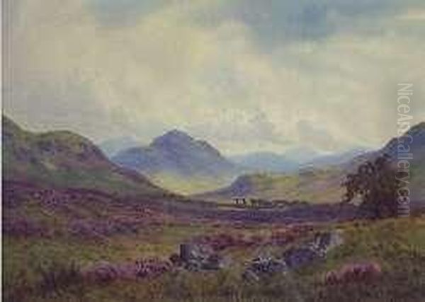 On The Heather Moors Of Inverness Oil Painting by Edward Horace Thompson