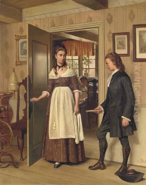 The Letter Oil Painting by Carl Christian Thomsen