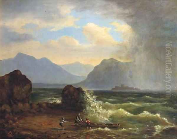 The approaching storm Oil Painting by Gustav Adolf Friedrich